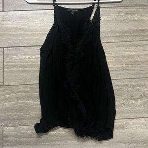 Black tank with lace front.